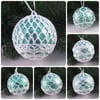 Christmas baubles boxed set of 6 large decorated with crochet lace (A16)