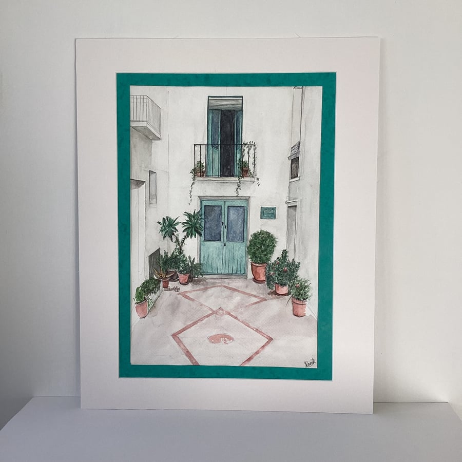 Spanish Courtyard - Original Watercolour Painting