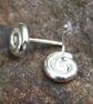 Gold ammonite stud earrings. - Image 5