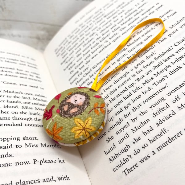 Hedgehogs fabric button ornament double-sided autumn home decor