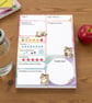 Cat Daily Wellness Journal Pad Pastel Habit Tracker Notepad Gratitude Self Care 