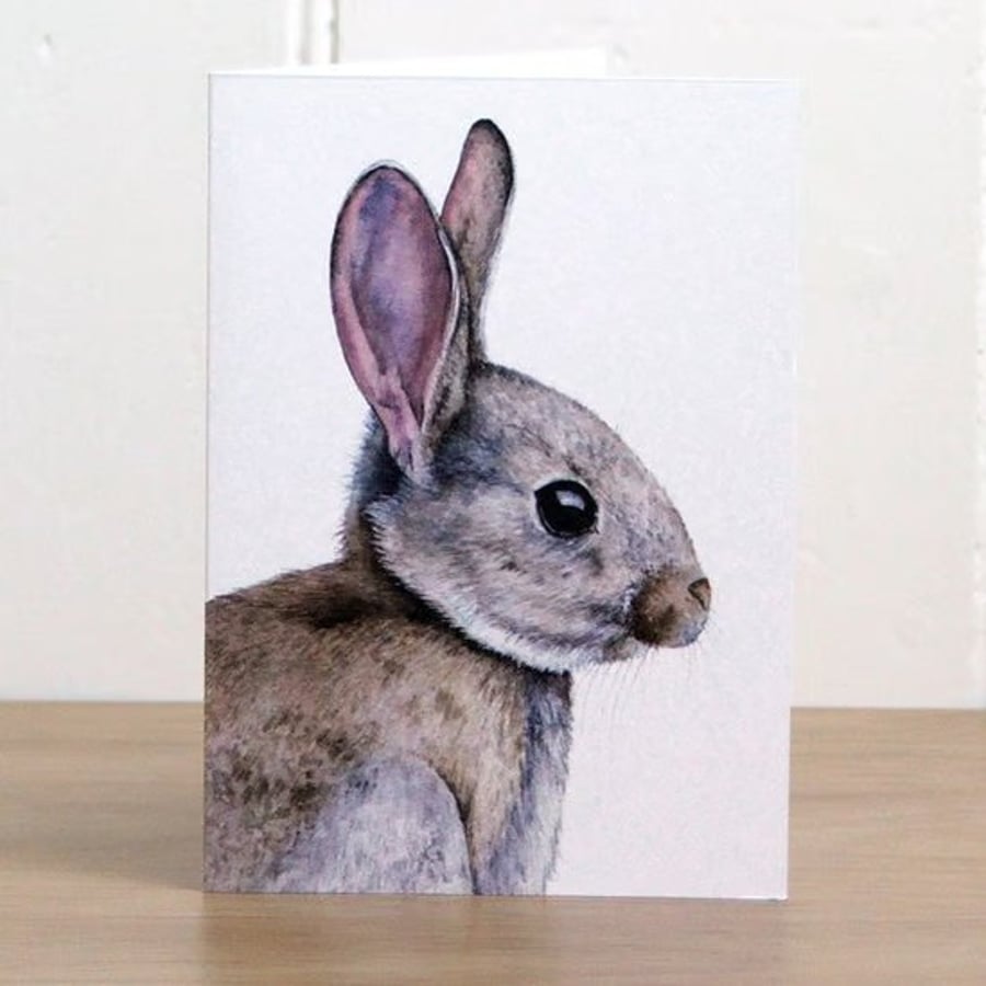 Greetings card - Rabbit - 4 x 5.75 inches (10.5 x 14.8cm)