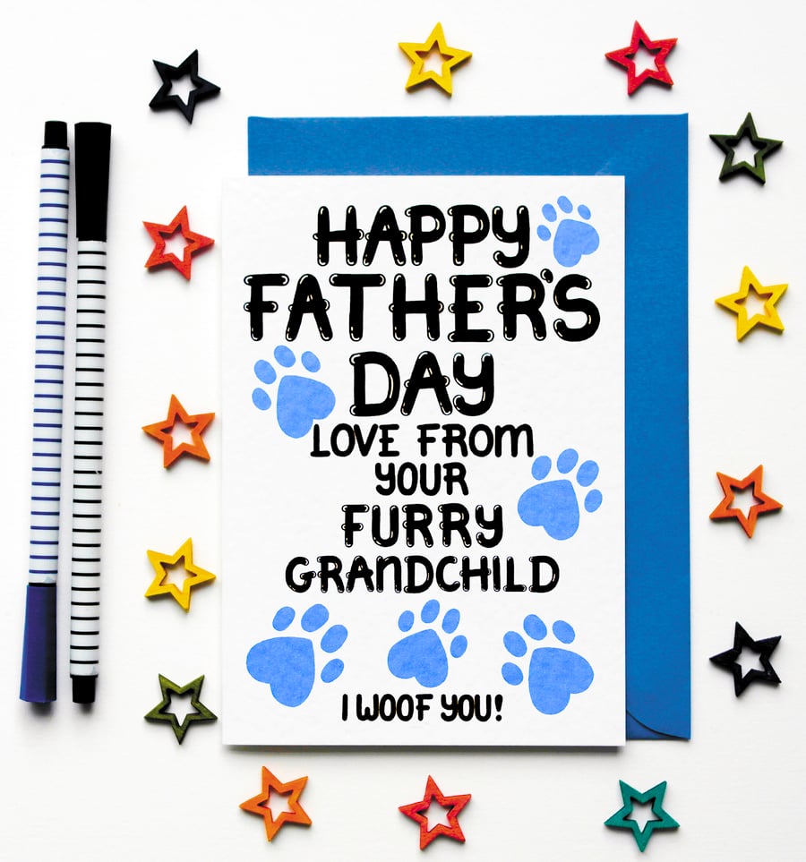 Fathers Day Card For Grandad From His Furry Grandchild, Granddog