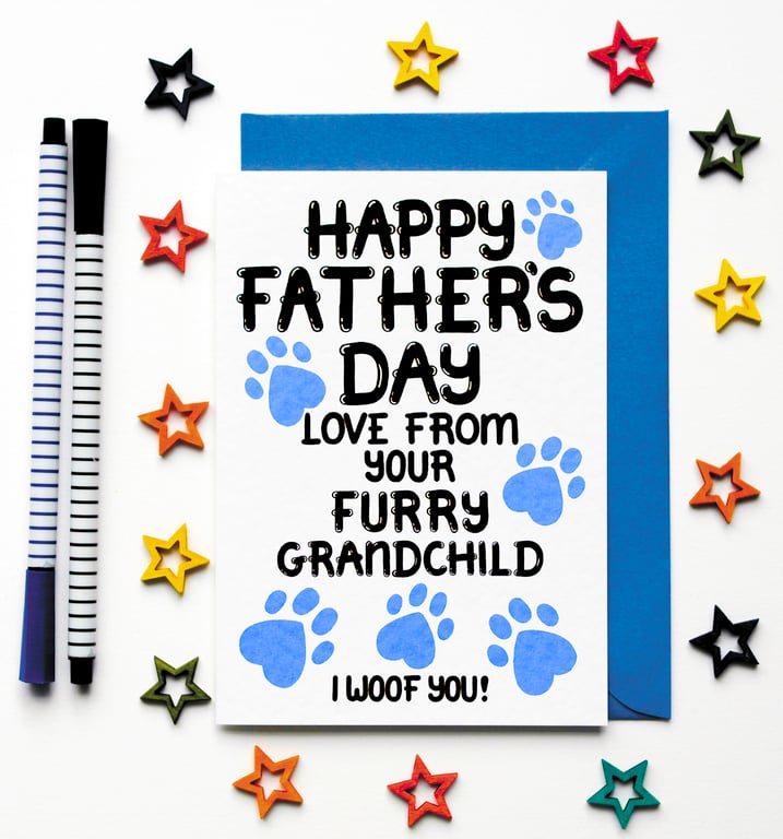 Fathers Day Card For Grandad From His Furry Grandchild, Granddog