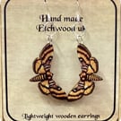 Yellow moth earrings. Wood fancifull earrings.