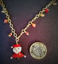Father Christmas Lampwork Pendant & Red Crystal Drops GoldPlate Necklace 18 inch - Image 4