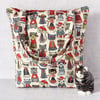 Cat tote bag, shopping bag. 