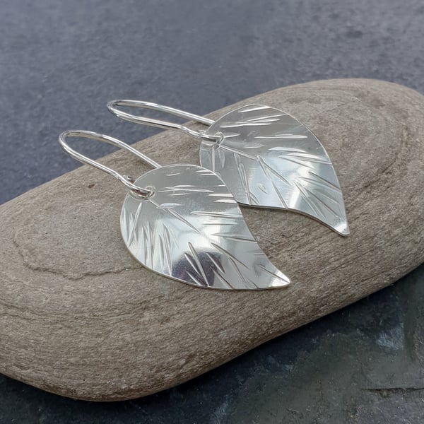 Silver Leaf Earrings, Gift for nature lover