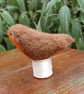 Robin on a bobbin. Needle Felt Robin - wool textile art. - Image 2