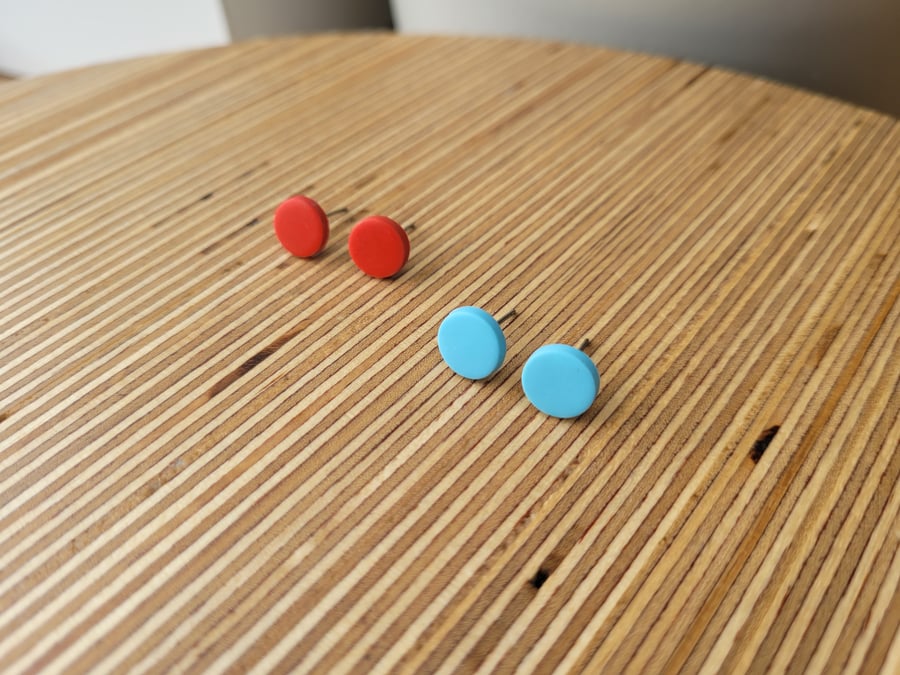 Mini Stud Circles - Polymer Clay Stud Earrings