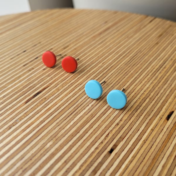 Mini Stud Circles - Polymer Clay Stud Earrings