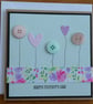 Button Flowers Mother's Day Card - Green Polka Dots - Image 7
