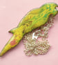 pendant - parrot: scrolled dark red, green, red over yellow - Image 3