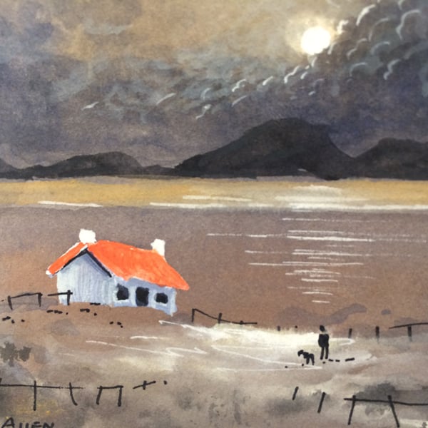 Original Watercolour "  Highland Croft " by Stephen Allen