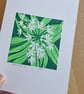An original handprinted linoprint of wild garlic  - Image 4