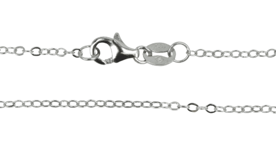 Finished Flat Cable Chain, Lobster Clasp in Sterling Silver - 16", 18", & 20" 