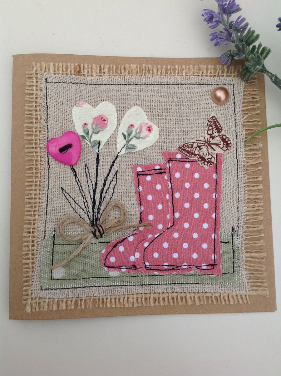 Embroidered card