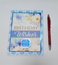 Mother-In-Law Birthday Card - Elegant Blue floral Birthday Wishes Card - Image 5