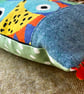 Toucan tapestry cushion cover with vintage wool and pompoms - Image 5