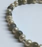 Limited Edition Moonstone & Freshwater Pearl Bracelet Handmade Silver Tone - Image 3