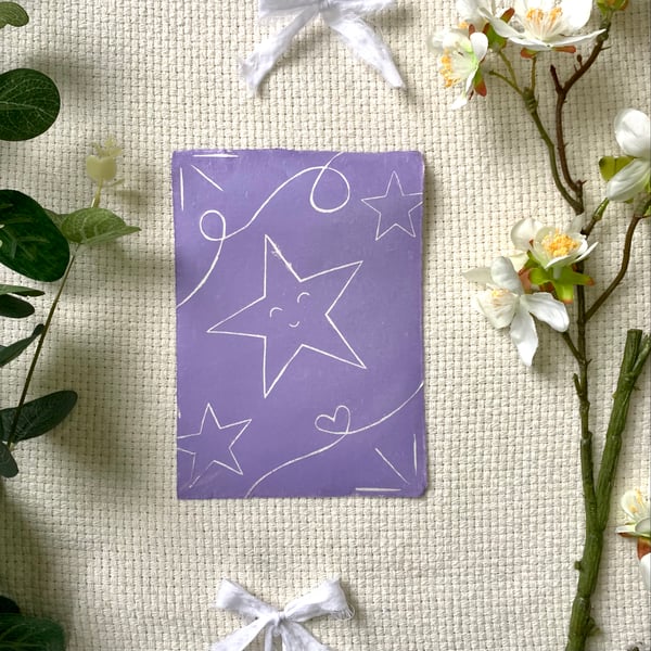 Smiling Star Lino Print