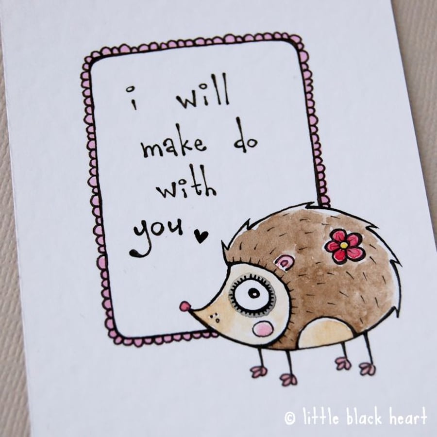make do hedgehog - original aceo