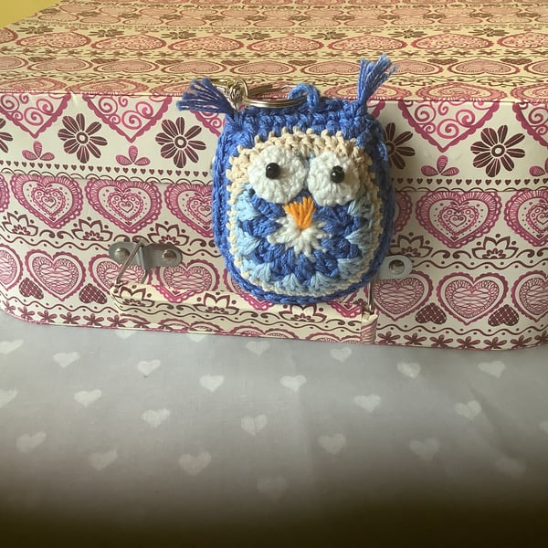 Mandala good luck owl keyholder