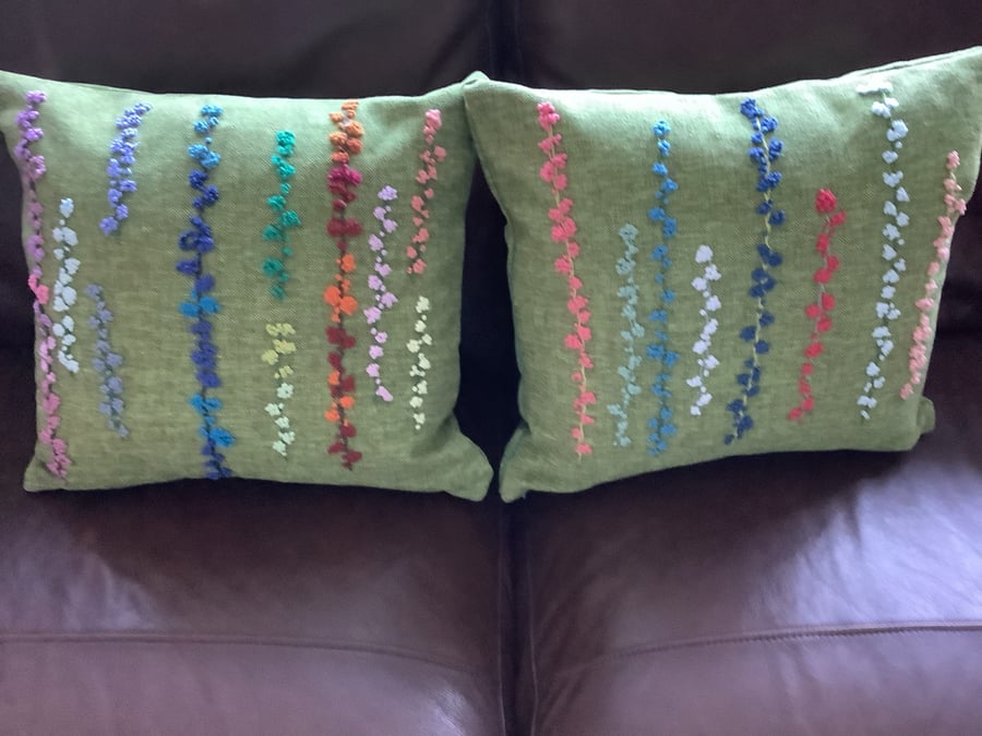 French knot cushions 