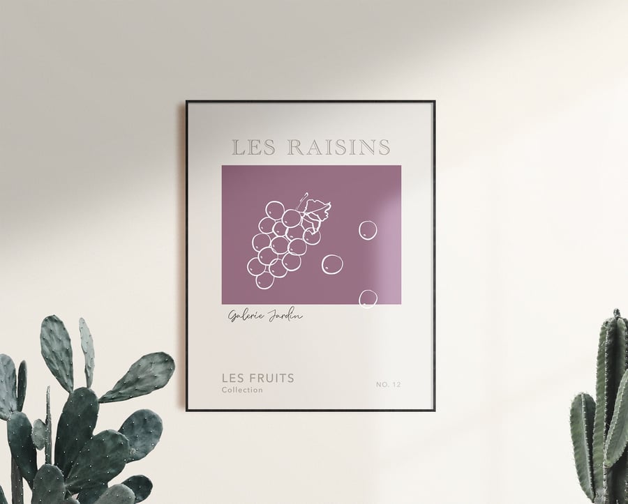 Grape Print, Les Raisins, Grape Illustration
