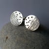 Contemporary Handmade Textured Patterned Sterling Silver Cufflinks