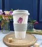 Bee and spring flower bone china travel mug - Image 2