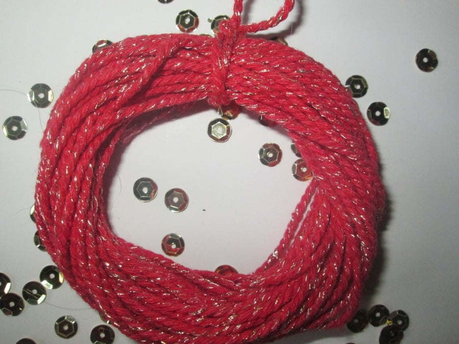 10 mts of Red SPARKLE  Cotton Bakers Twine