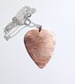 Hammer Textured Copper Plectrum Pendant Necklace - UK Free Post - Image 3