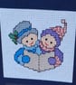 Handmade Cross Stitch Christmas Card – Traditional Carol Singers – 6 x 4 Inch - Image 5