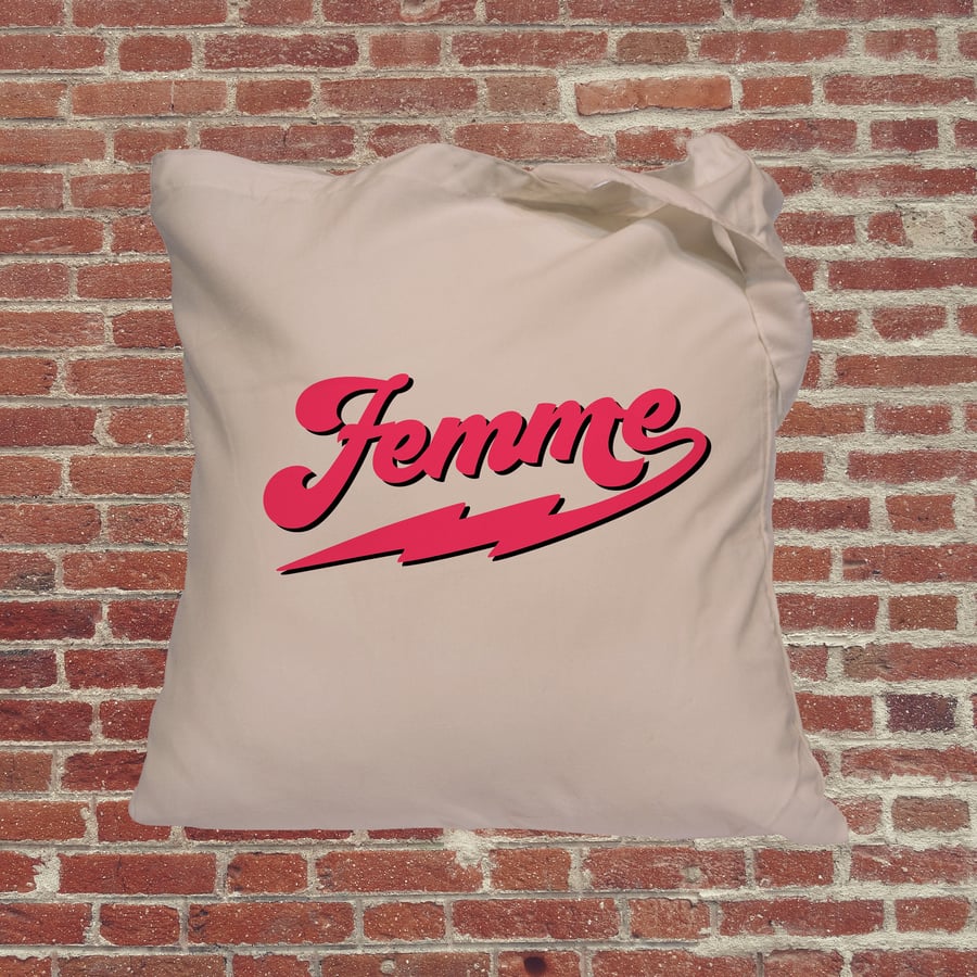 Femme feminist slogan, Independent woman feminist tote bag. Female empowerment r