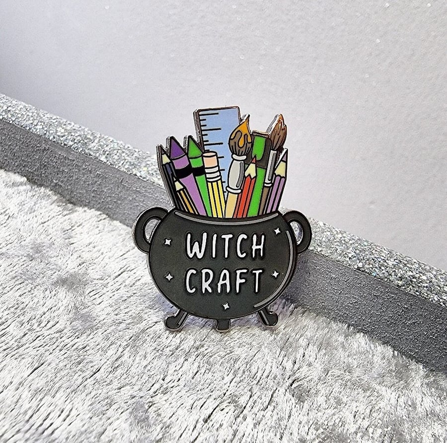 Witchcraft enamel pin, Art pin