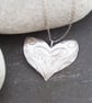 Heart pendant in etched sterling silver - Image 4