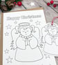Coloured By Christmas Card & Gift Tag - Girl Angel - Personalised  - Image 3