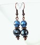 Dangly copper earrings with Preciosa® crystal - Image 2