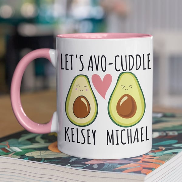 Lets Avocuddle Mug Personalised Couples Mug Personalised Anniversary Gift