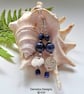 Blue Jasper & Faceted Crystal Silver Plated Long Dangle Earrings  - Image 5