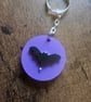 Handmade Double-Sided Bat Keyring – Gothic Halloween Accessory - Image 1