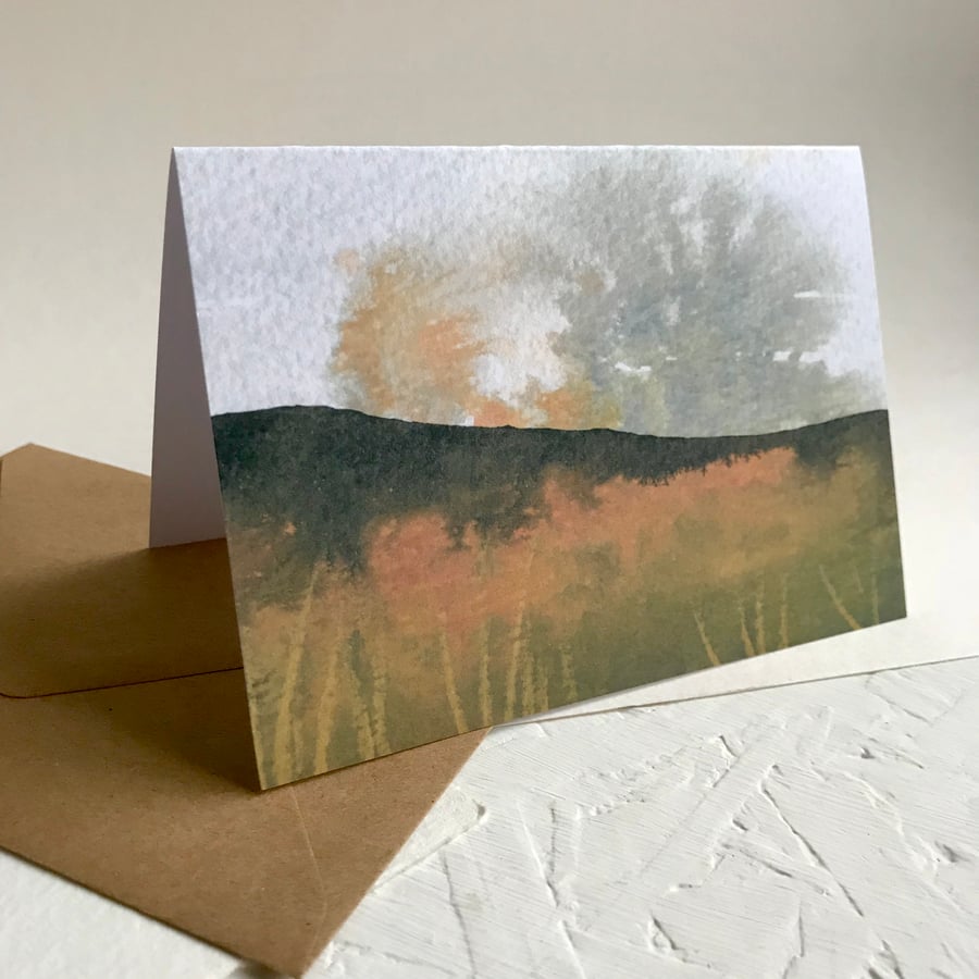 Autumn Moorland bracken - Peak District greeting card
