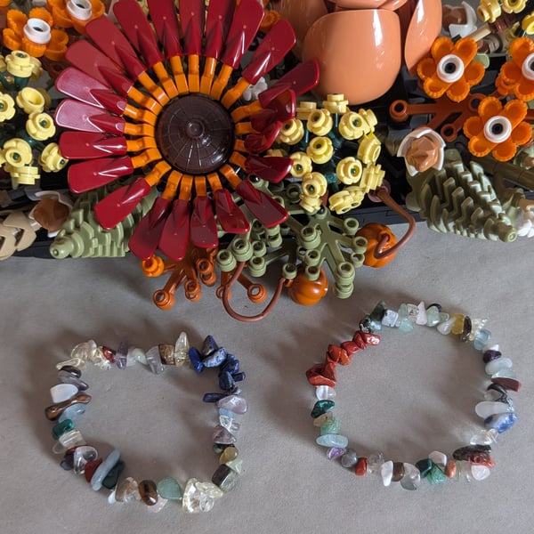 Summer Seconds mixed gemstone stretch bracelets