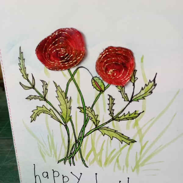 Poppy birthday card 