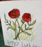 Poppy birthday card 