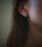 Silver Full Moon Earrings - Circle Studs - Image 2