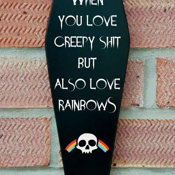 Coffin Plaque - Rainbows