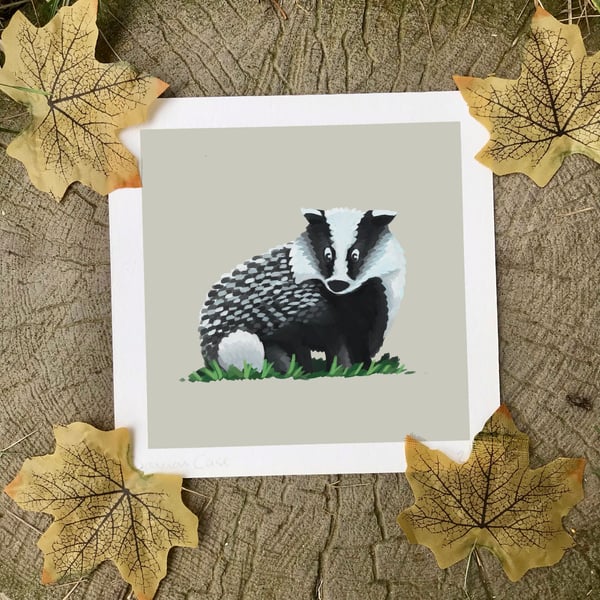 Badger Art Print