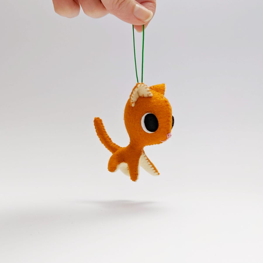 Ginger cat, hanging ornament